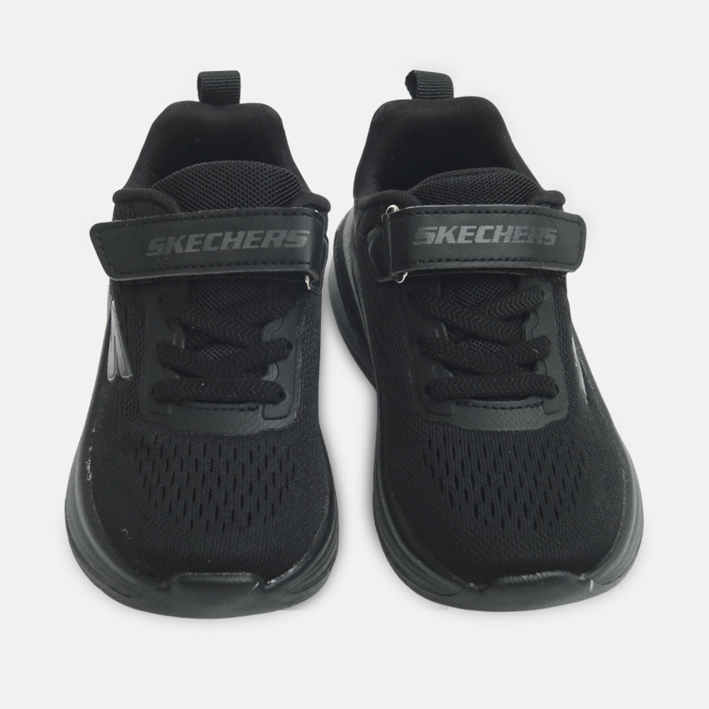 Boy Black Sporty Strap Joggers
