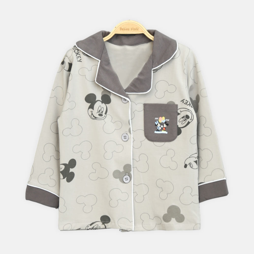 Boy Mickey Silhouette Button-Up Nightsuit