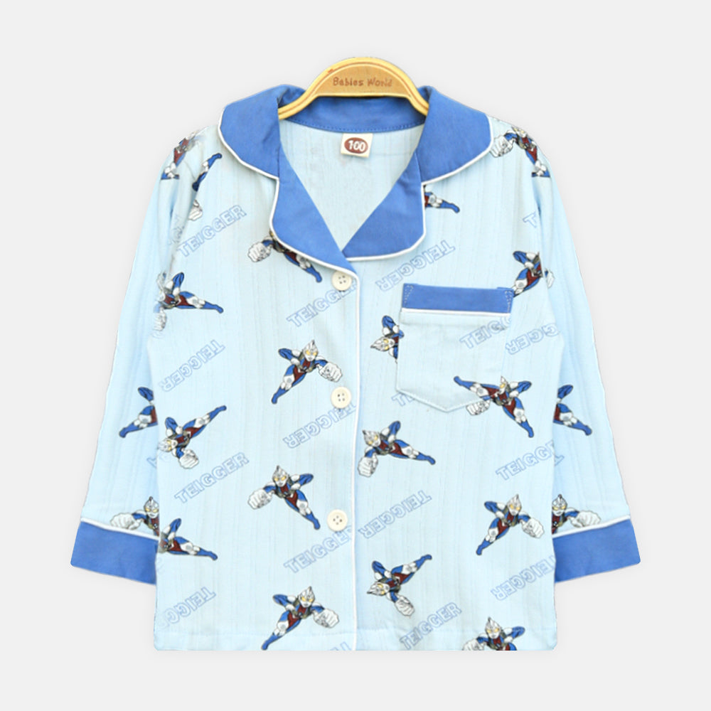 Boy Superhero Button-Up Nightsuit