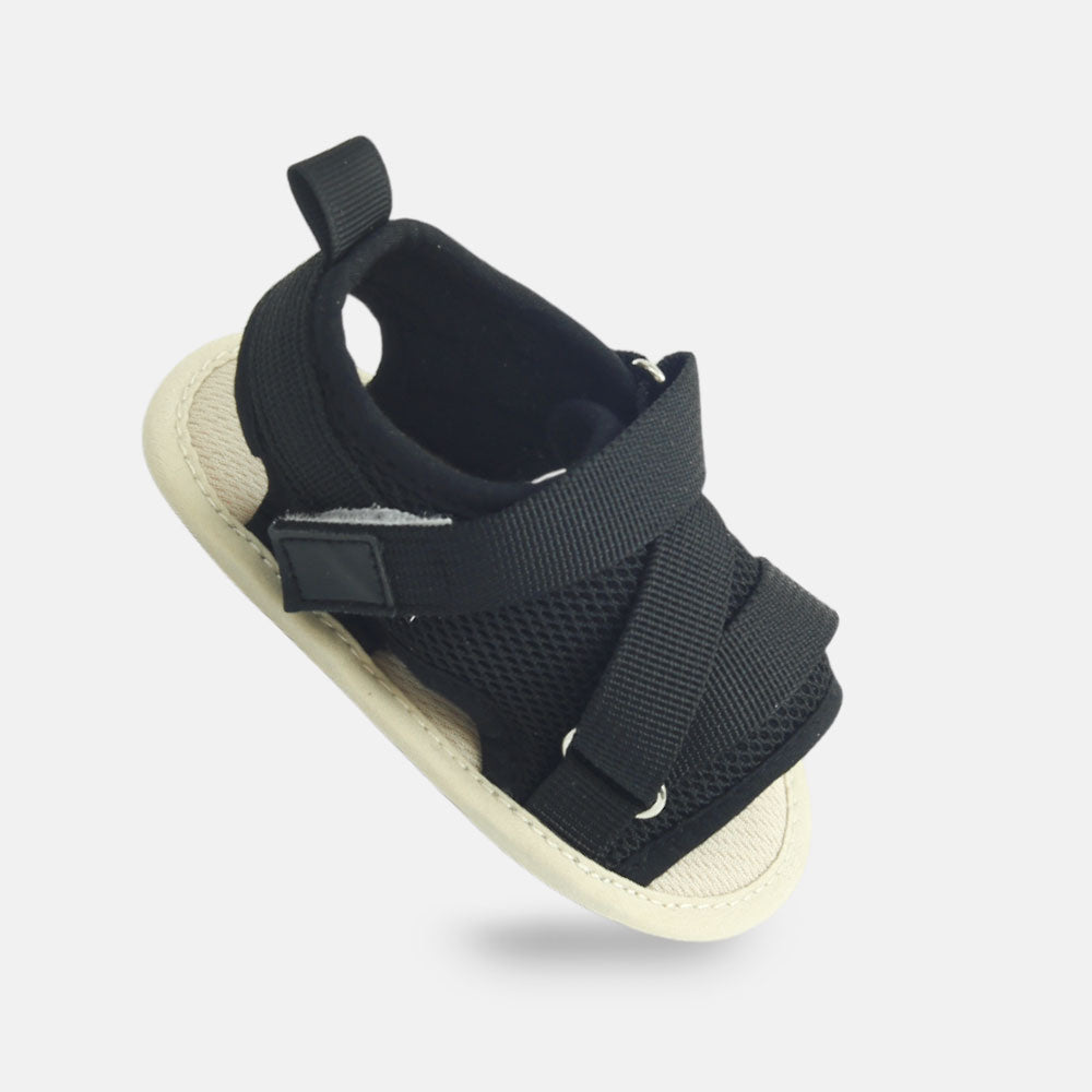 Boy Pre Walker Black Mesh Cross-Strap Sandals