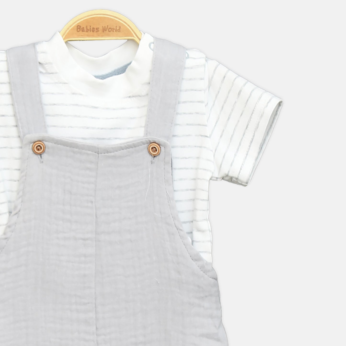 Grey Muslin Romper Set