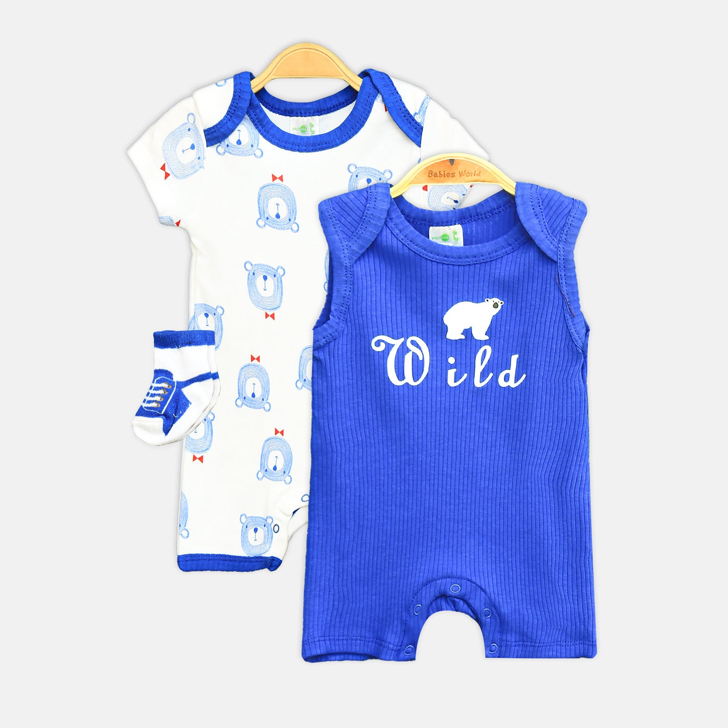 Wild 3-Piece Romper & Socks Set