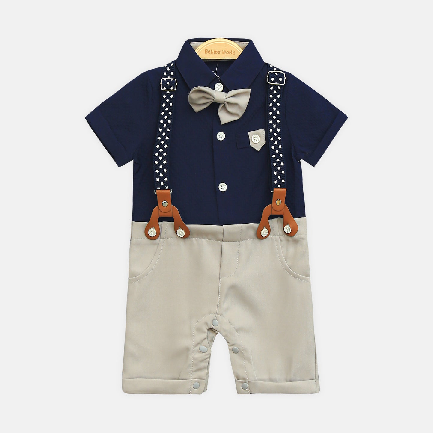 Navy Blue Gentleman Romper