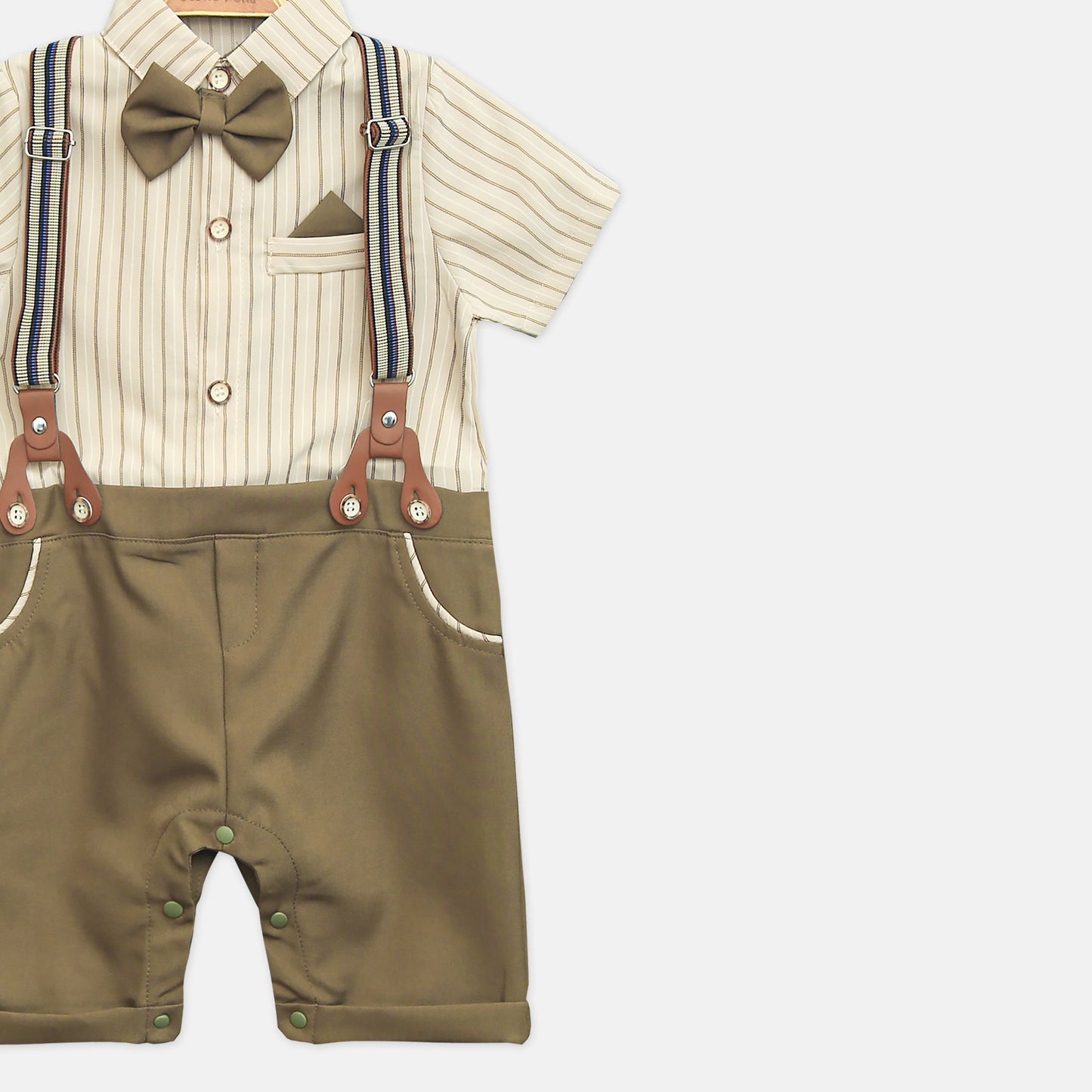 Olive Striped Gentleman Romper