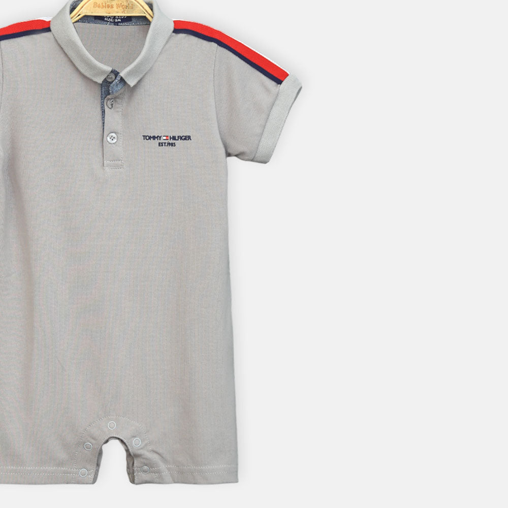 Grey Polo Boy Romper