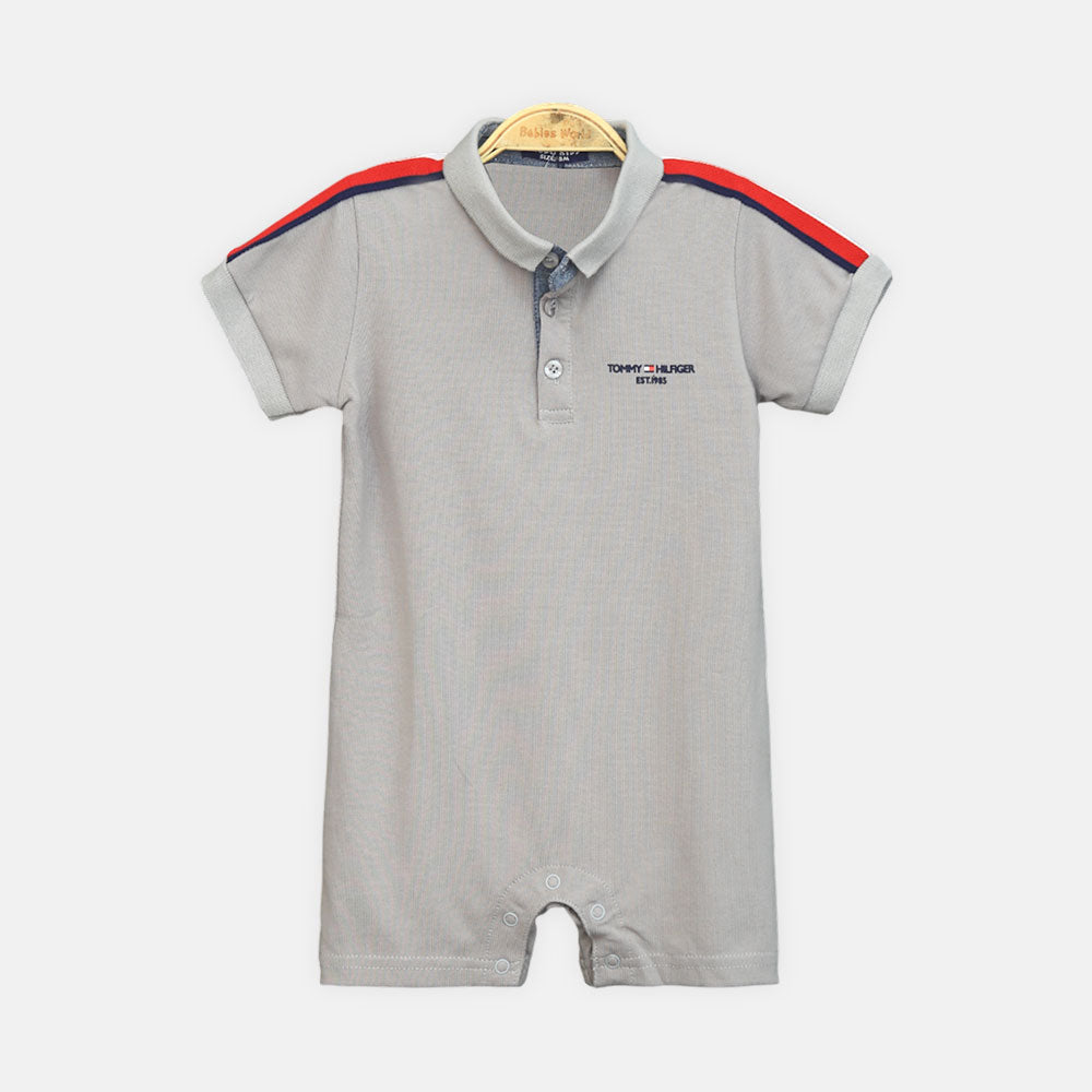 Grey Polo Boy Romper