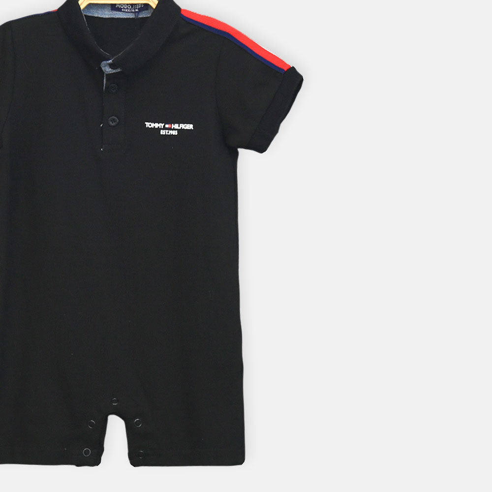 Black Polo Boy Romper
