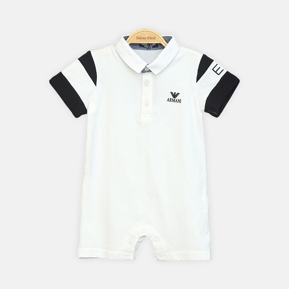 White Armani Boy Romper