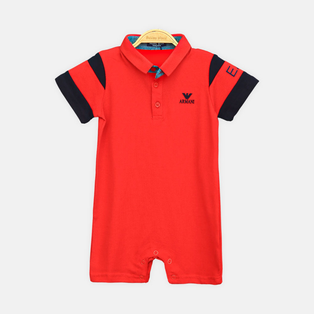Red Armani Boy Romper