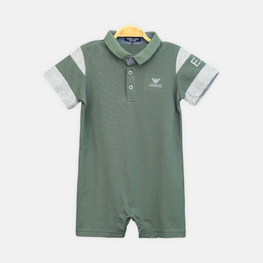Green Armani Boy Romper