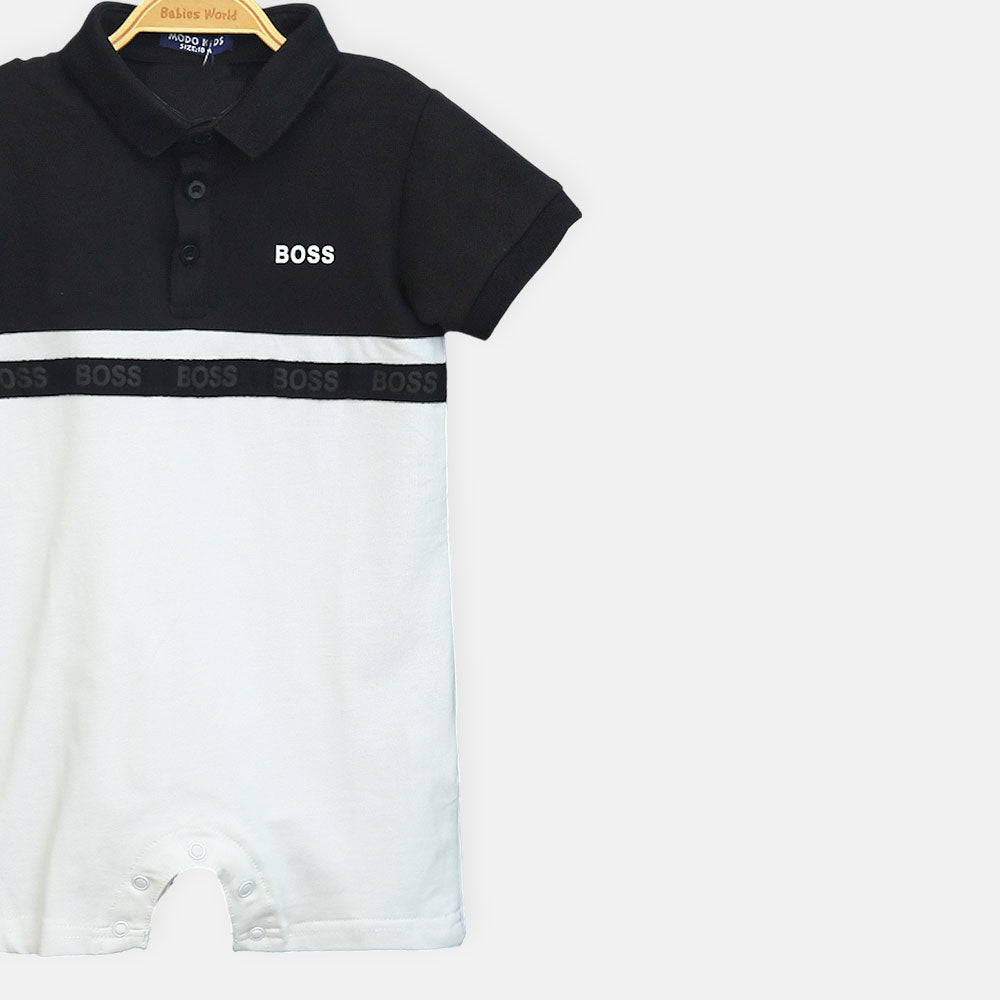 Black & White Polo Boy Romper