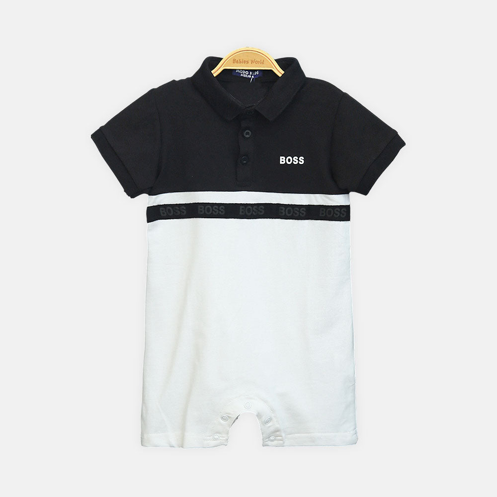 Black & White Polo Boy Romper