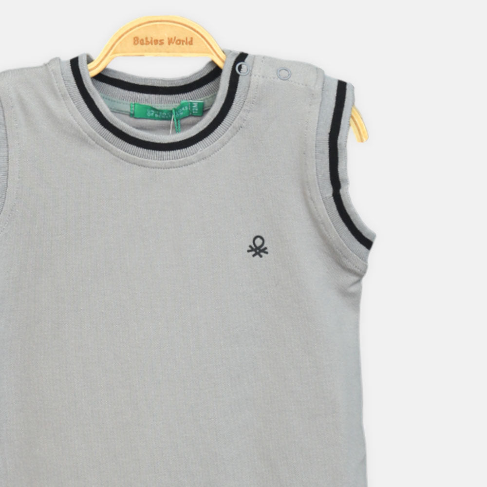 Grey Sleeveless Boy Romper