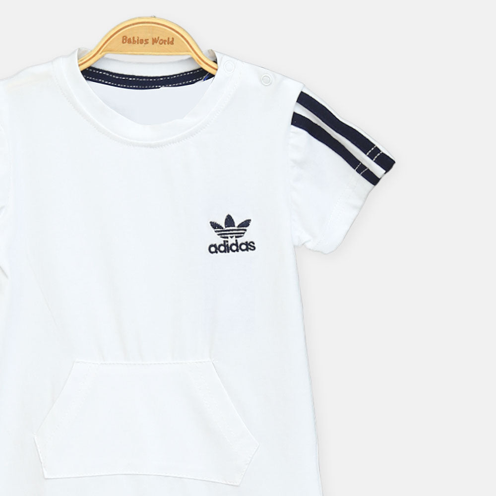 White Adidas Boy Romper