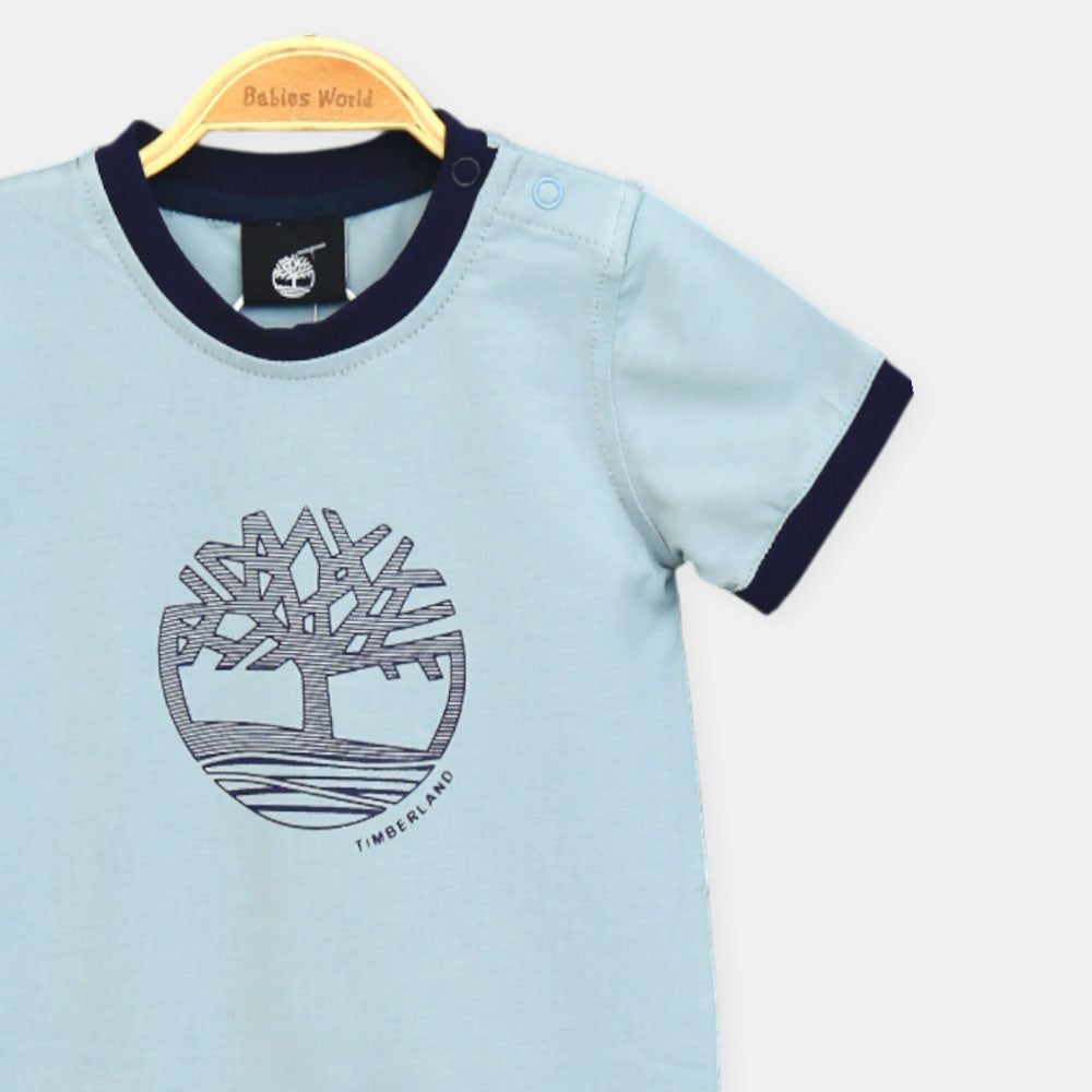 Light Grey & Navy Blue Boy Romper