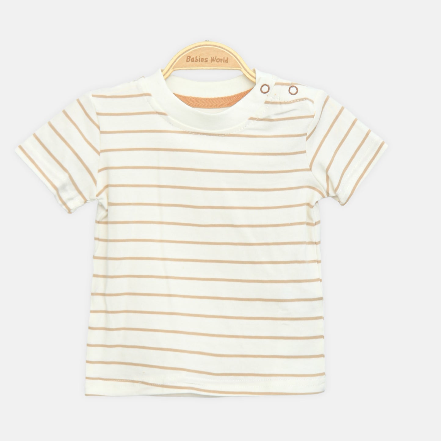 Light Rust Striped Romper & Hat Set