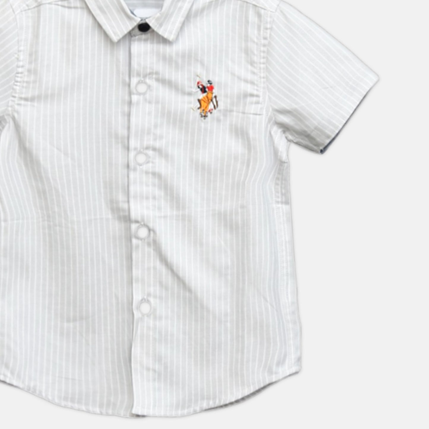Grey Striped Stretch Shirt