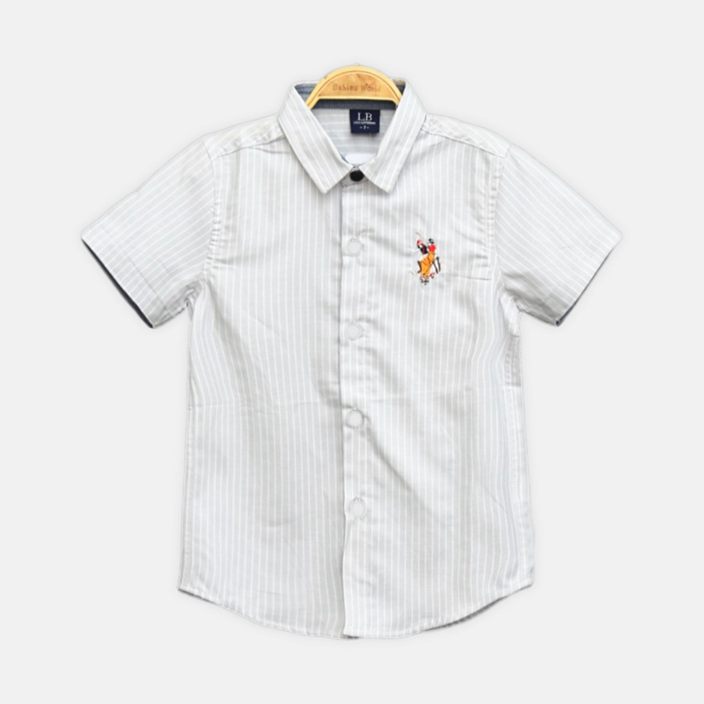 Grey Striped Stretch Shirt