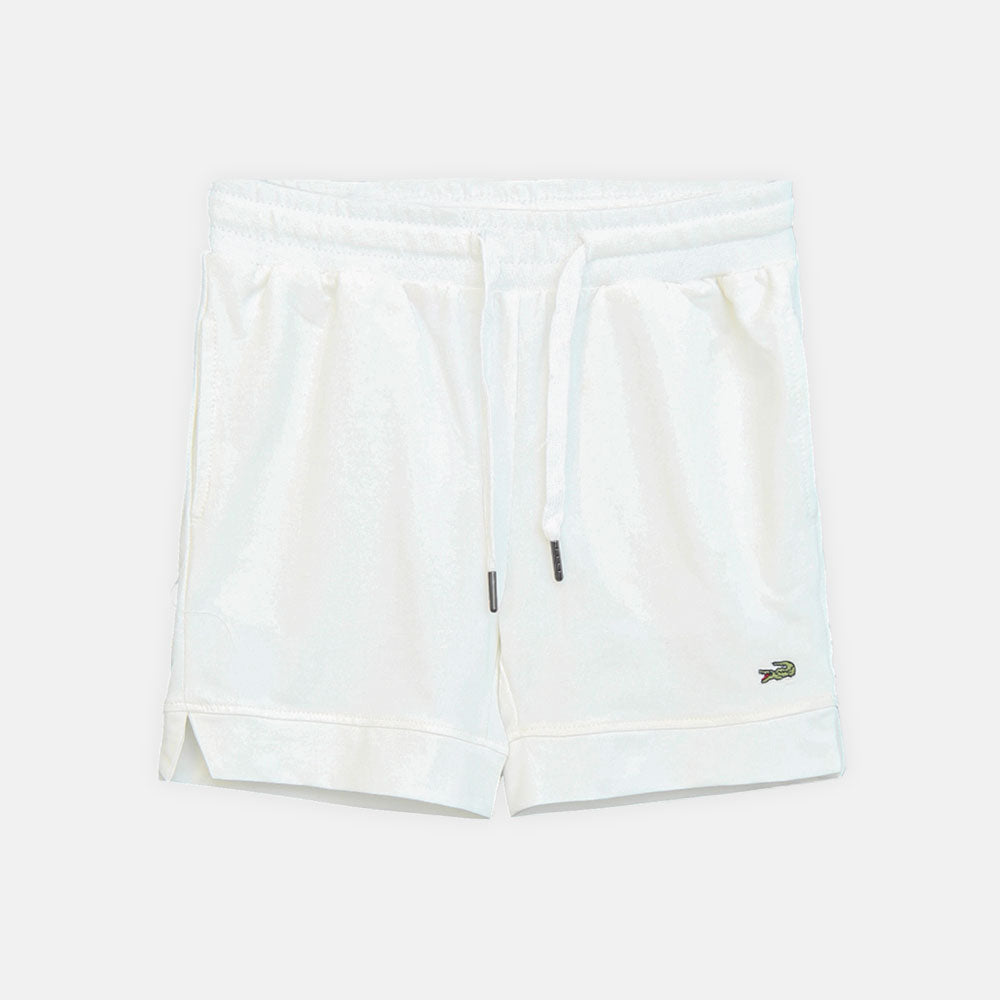 Boy Cozy White Signature Shorts