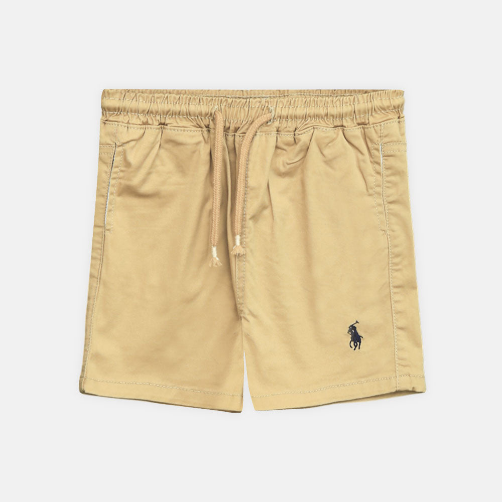 Boy Cozy Khaki Polo Shorts
