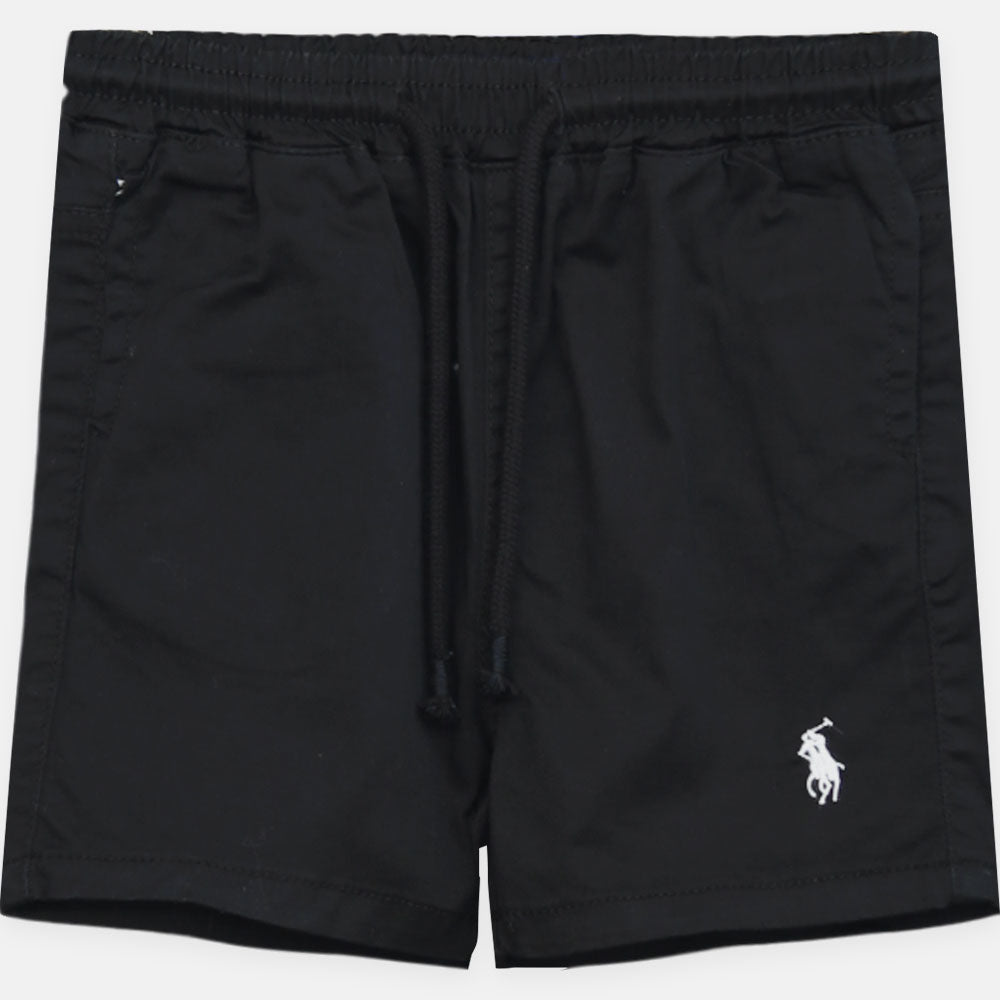 Boy Cozy Black Polo Shorts