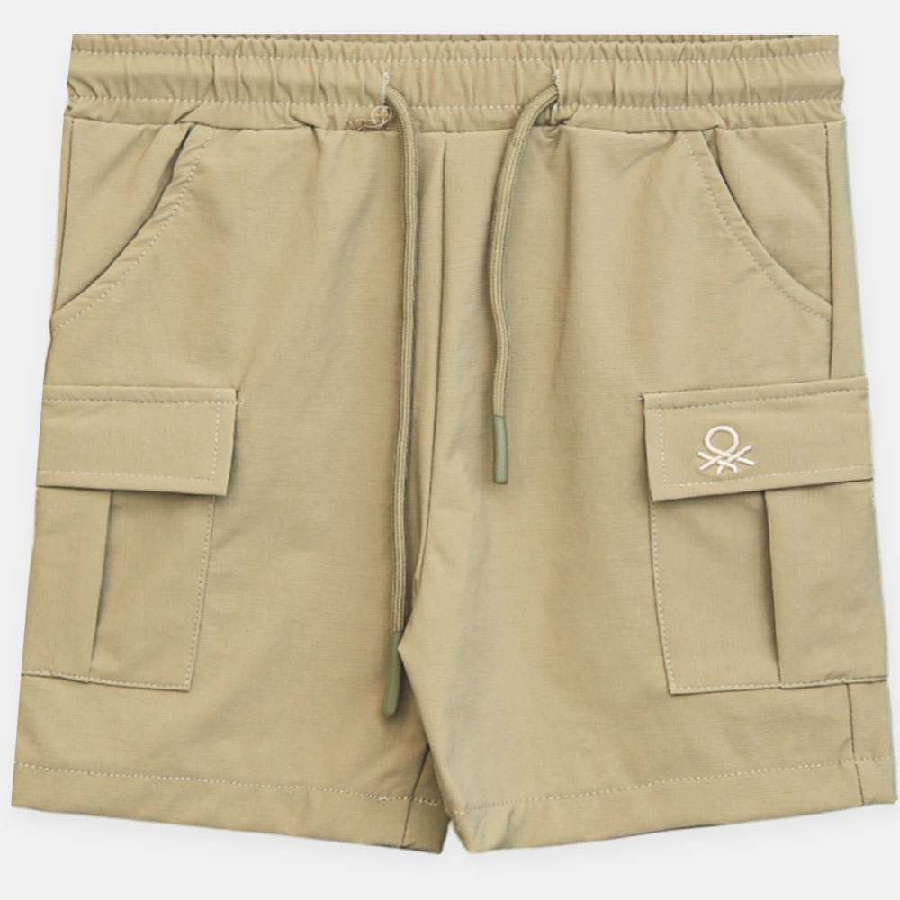Boy Cozy Beige Cargo Shorts