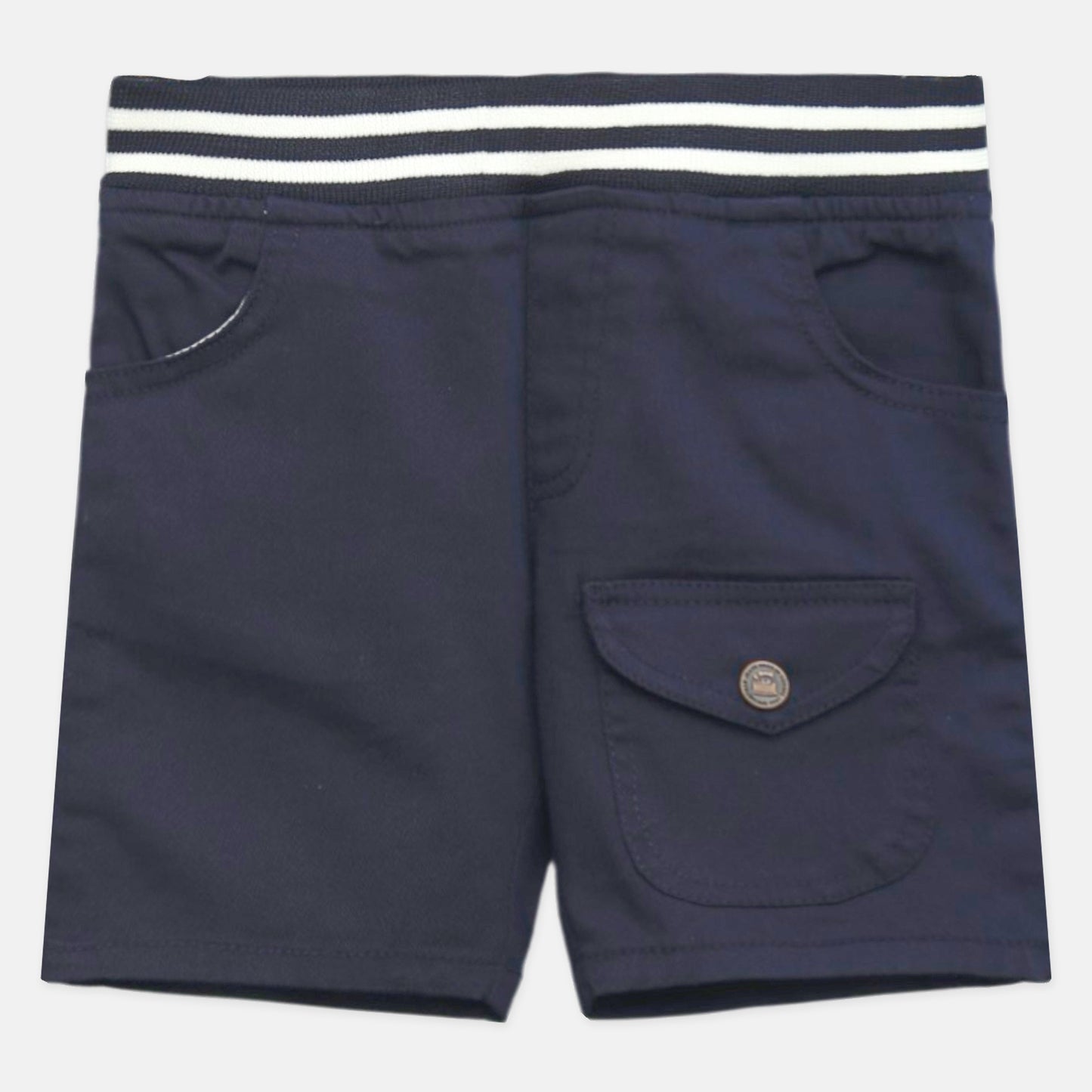 Navy Ribbed Waistband Short
