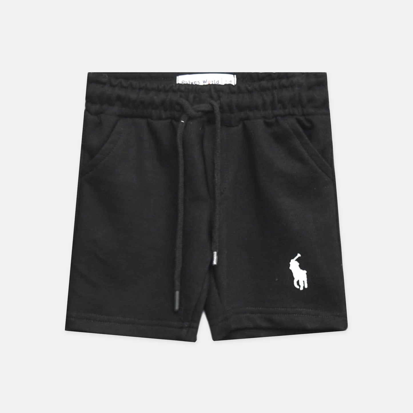 Black Piqué Sweat Polo Short
