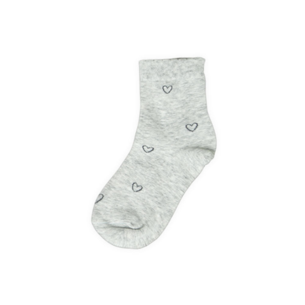 Grey Little Heart Girl Socks