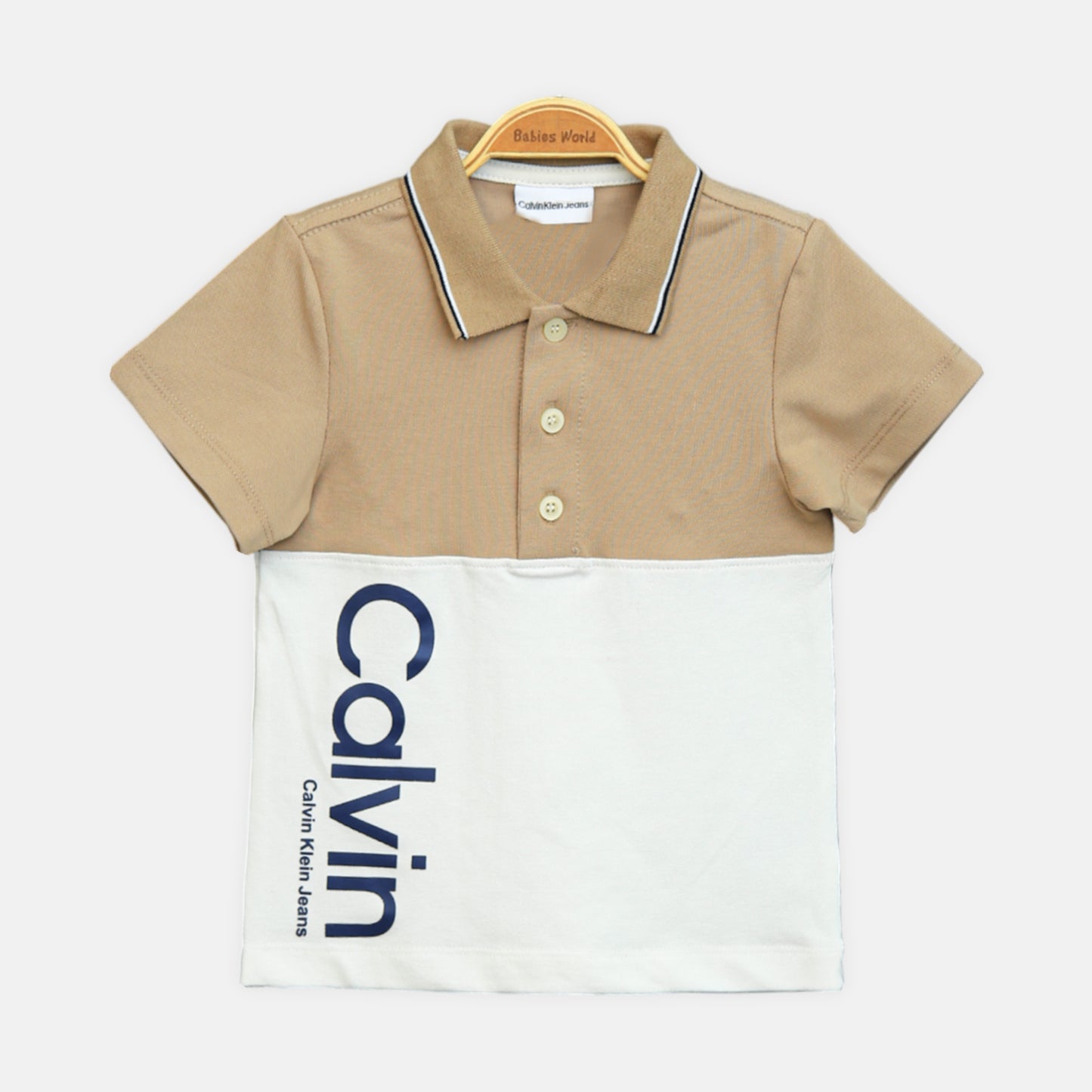 Beige Calvin Klein Boy Suit – 2 Piece Set