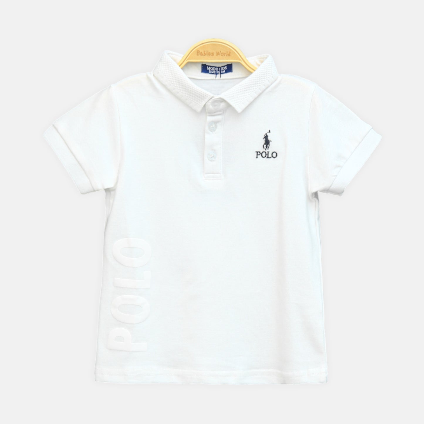 White Polo Boy Suit – 2 Piece Set