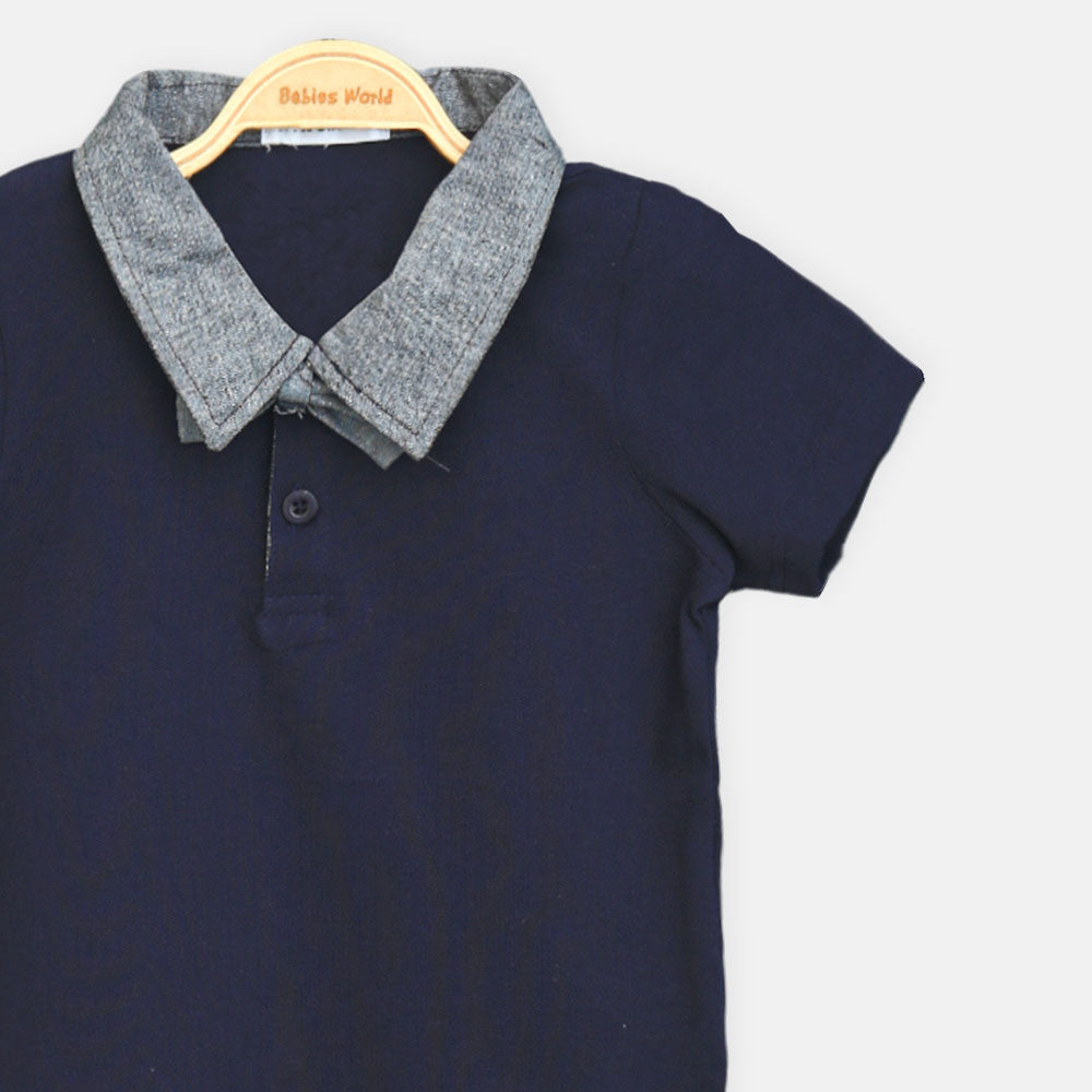 Boy T-shirt Collar Blue