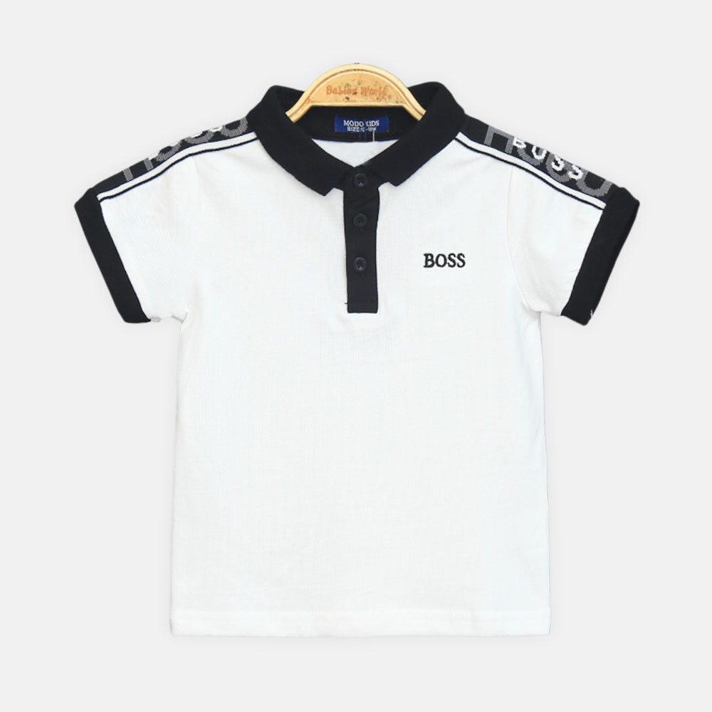 Boy T-shirt Boss White Smart Polo