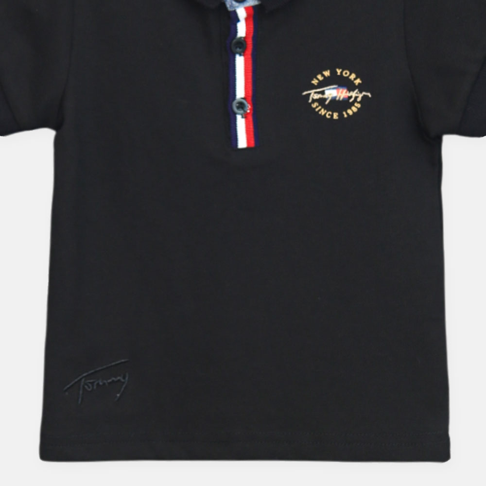 Boy T-shirt Collar Black
