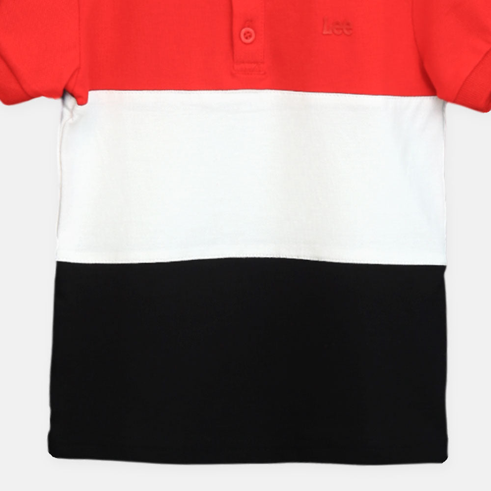 Boy T-shirt Tricolor Block Panel Polo