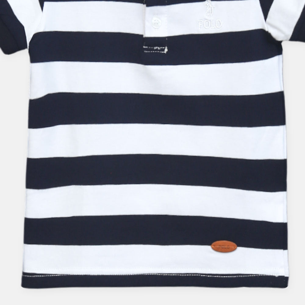 Boy T-shirt Polo Navy/White Stripes