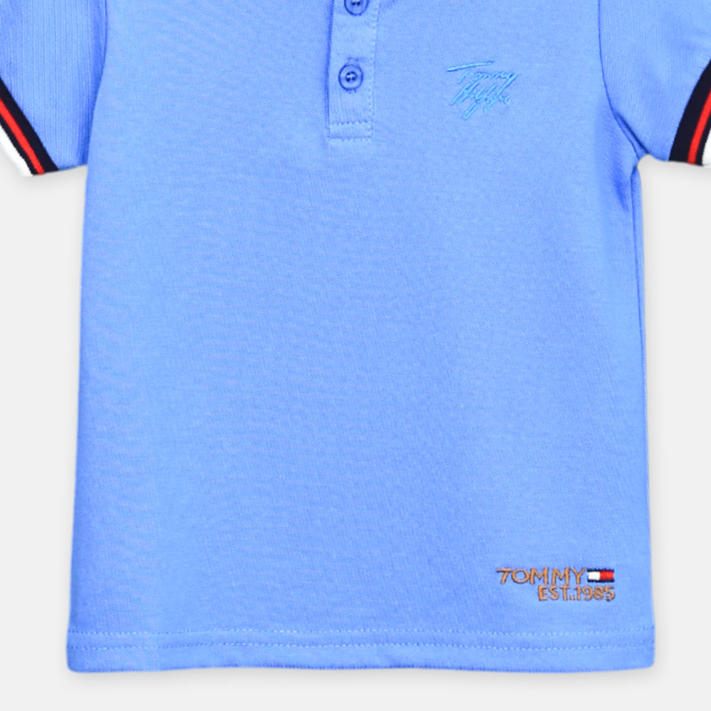 Boy T-shirt Blue Tipping Collar Polo