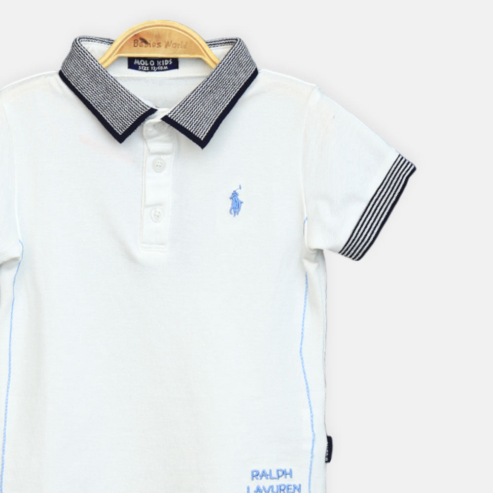 Boy T-shirt White Polo