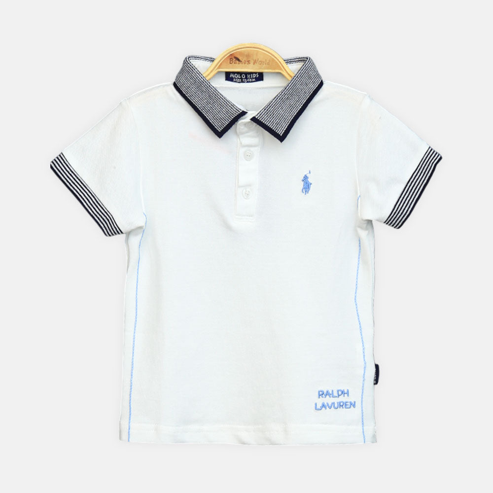 Boy T-shirt White Polo