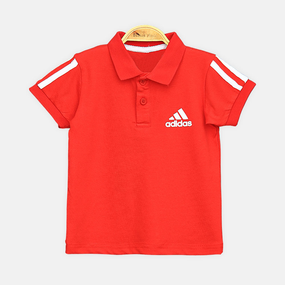 Boy T-shirt Adidas Polo Shirt (Red)