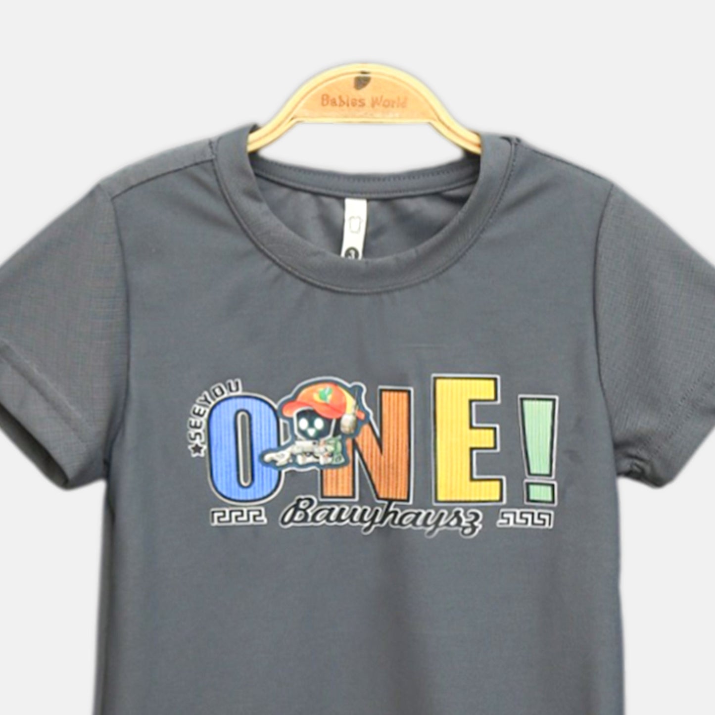 Boys One! Graphic T-Shirt Grey