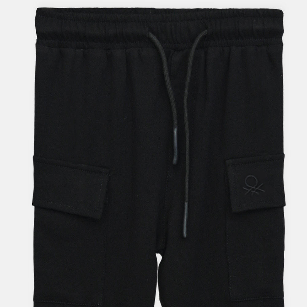 Boy Essential Black Cargo Pants