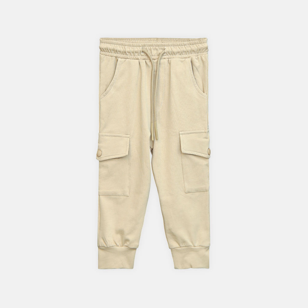 Boy Beige Cargo Jogger Pant