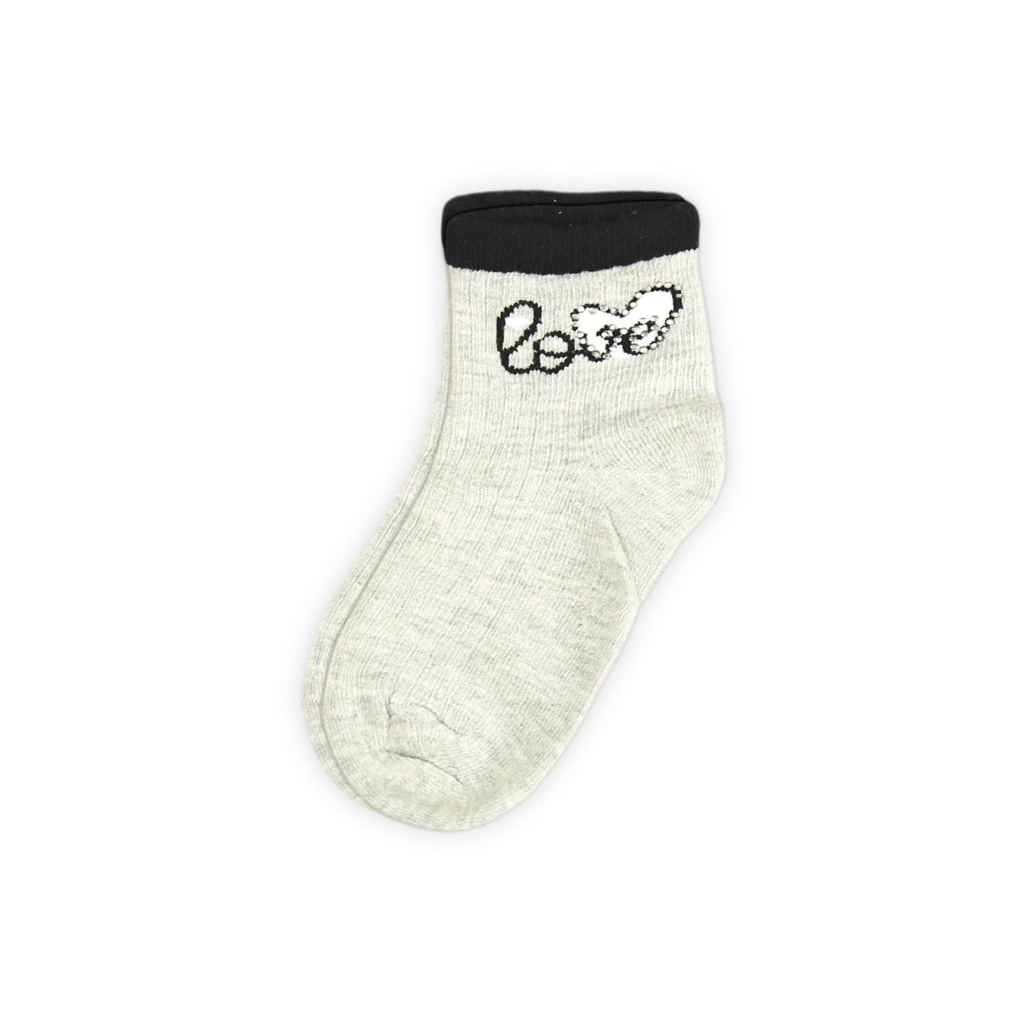 GREY "LOVE" PRINTED GIRL SOCKS