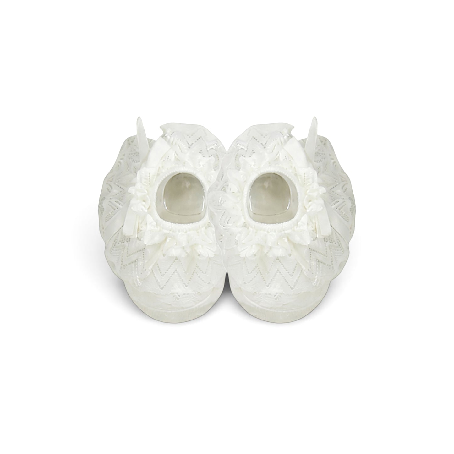 ELEGANT WHITE INFANT BOOTIES & CAP