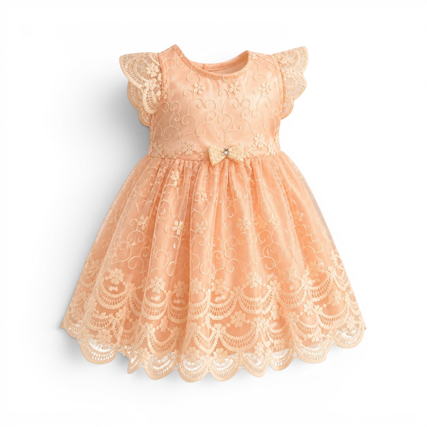 PINK PEARL BOW BABY GIRL FANCY FROCK GIFT SET