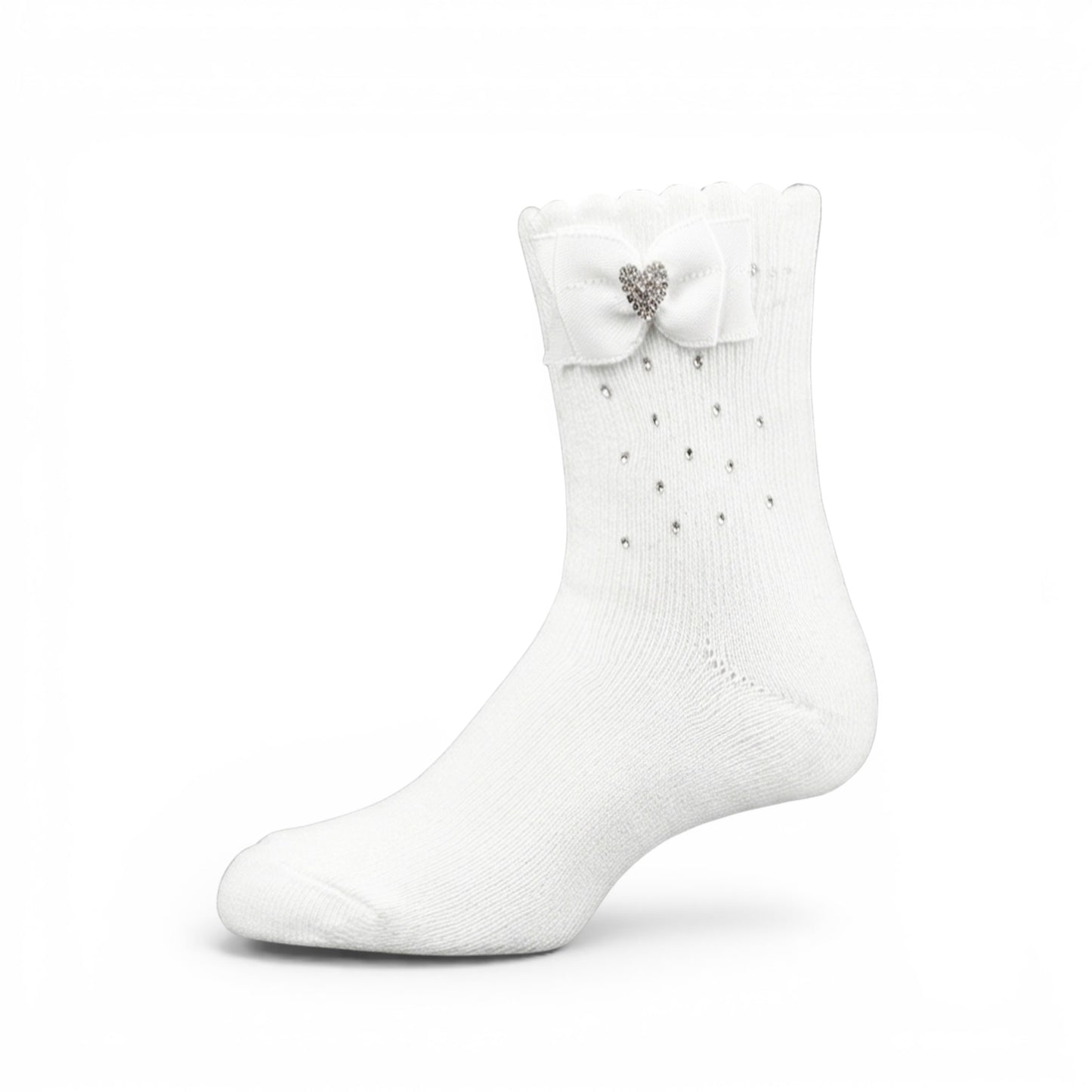 WHITE BOW EMBLEM GIRL SOCKS