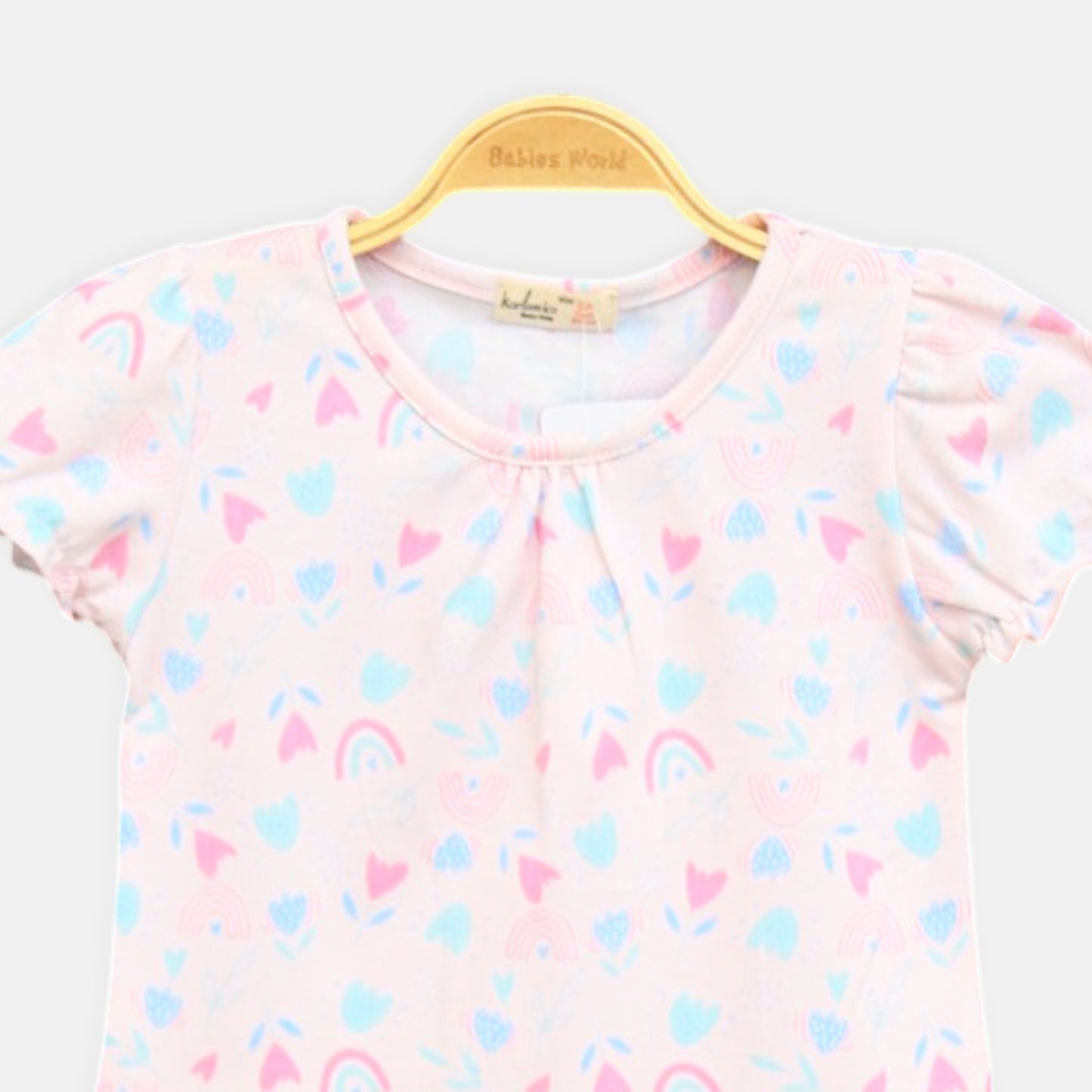 Rainbow Heart Pink Tee