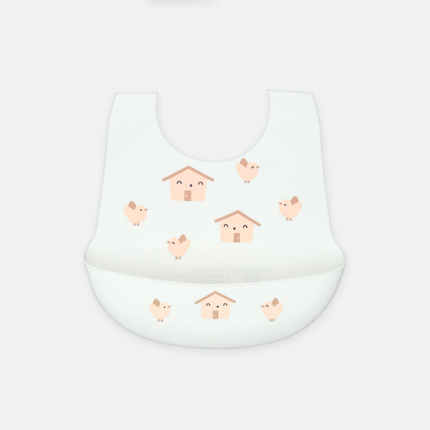 Tiny Houses Patterned Silicone Bib
