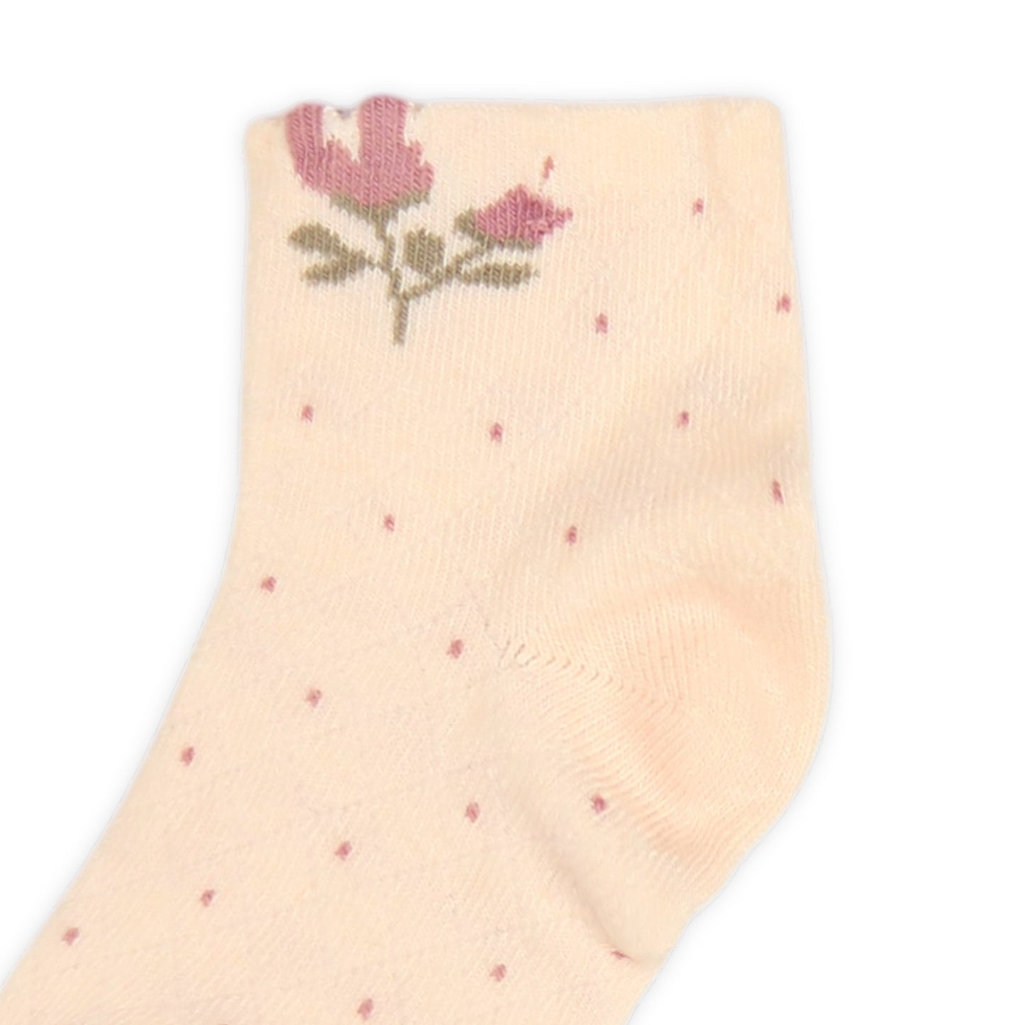 PINK POLKA DOT AND FLORAL GIRL SOCKS